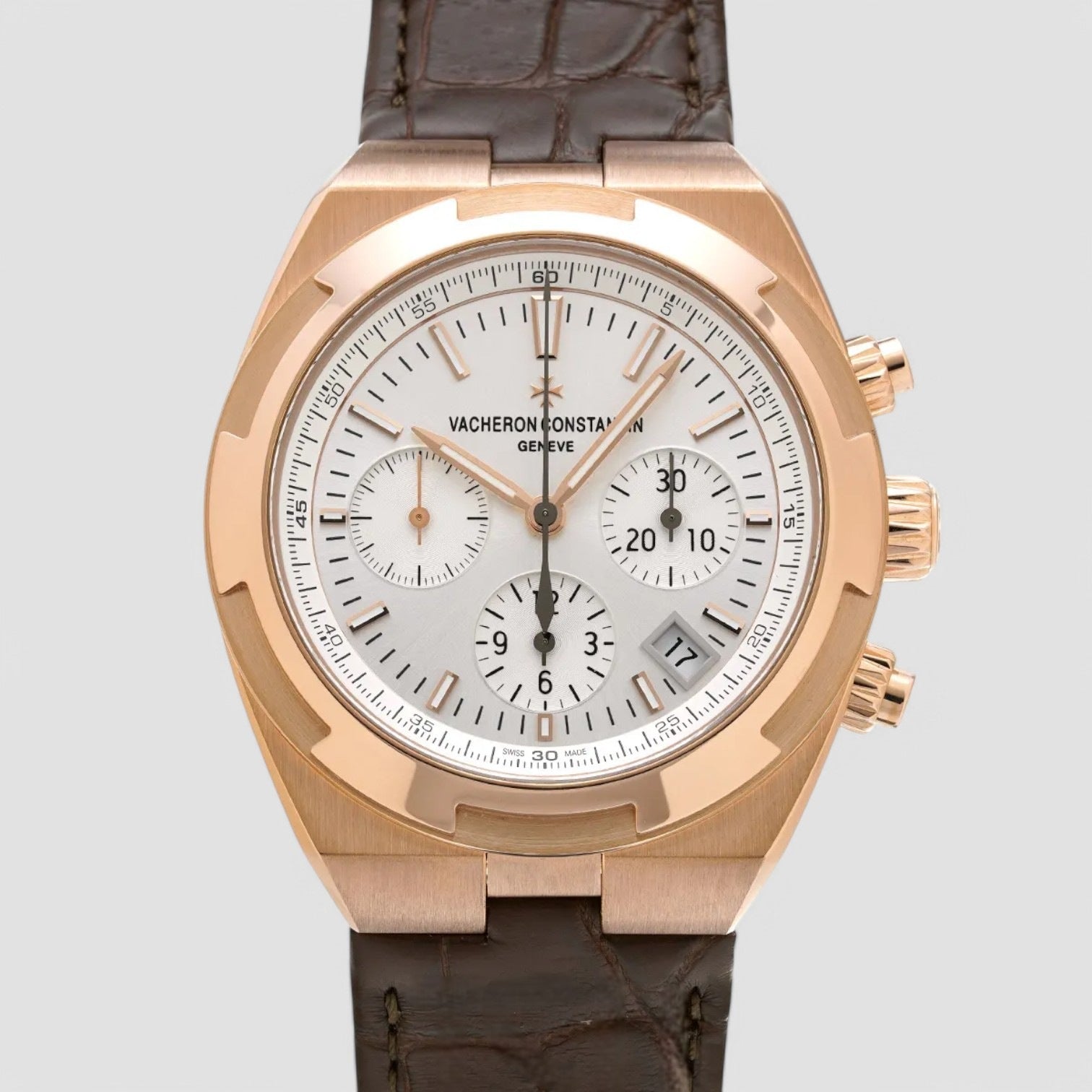 Overseas Chronograph 5500v Rose Gold Silver Dial