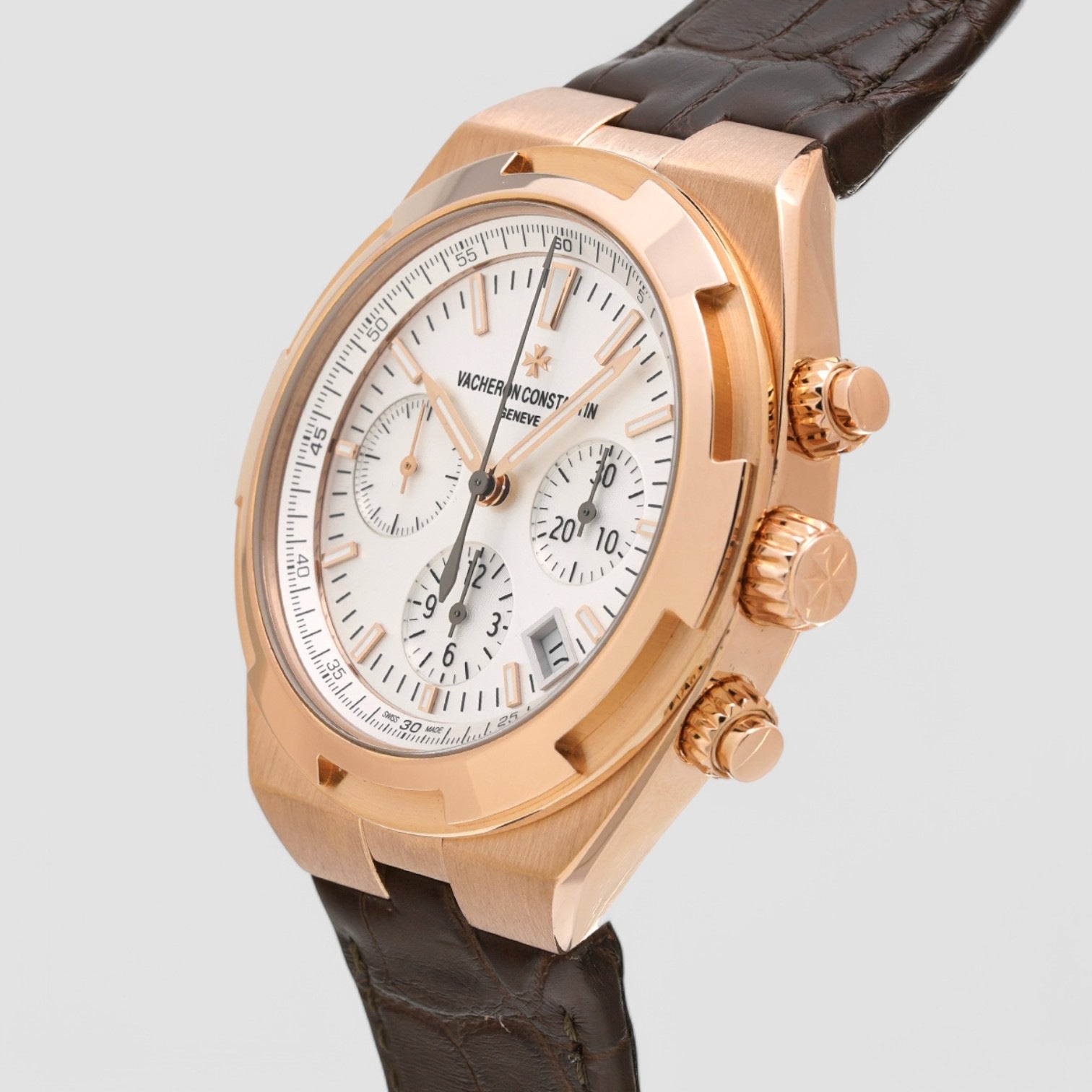 Overseas Chronograph 5500v Rose Gold Silver Dial
