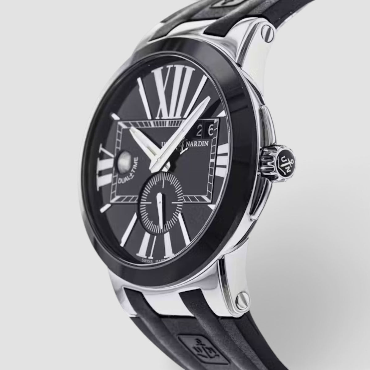 Executive Dual Time 43mm Black Dial Diamond Bezel