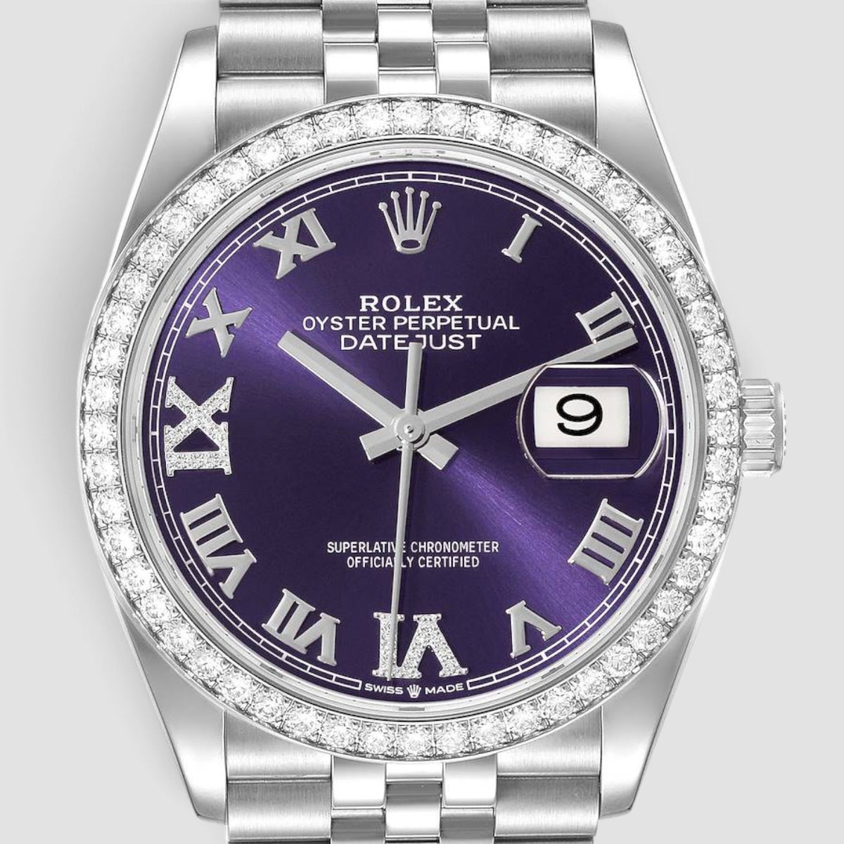 Datejust 36 Violet Purple Aubergine Diamond Dial Jubilee