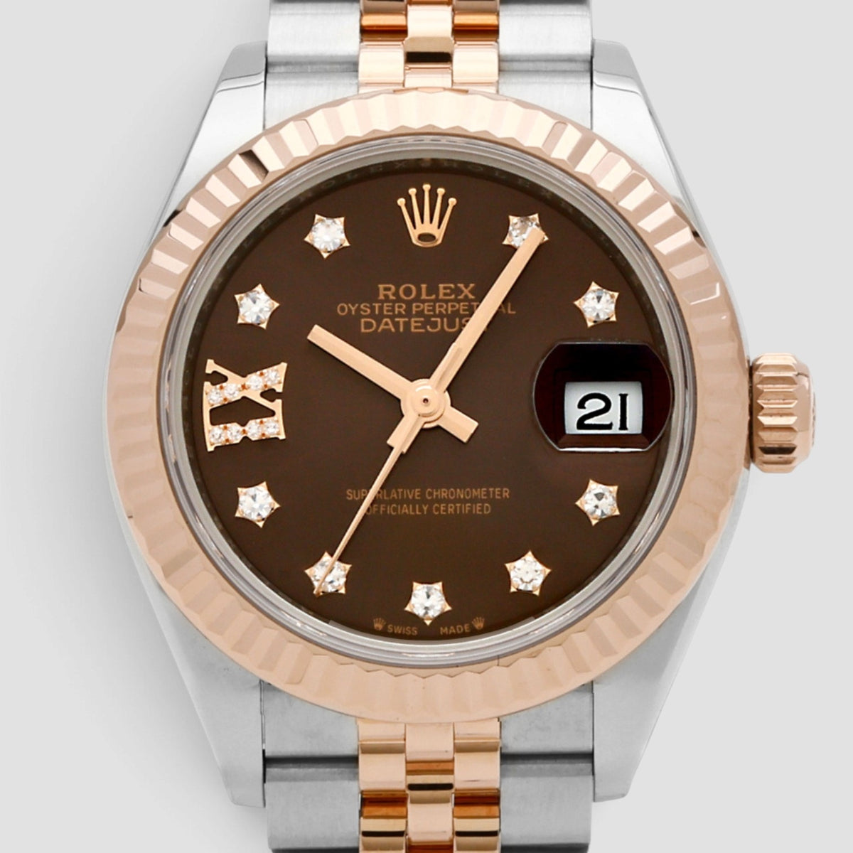Lady-Datejust 28 Chocolate Star Diamond Dial