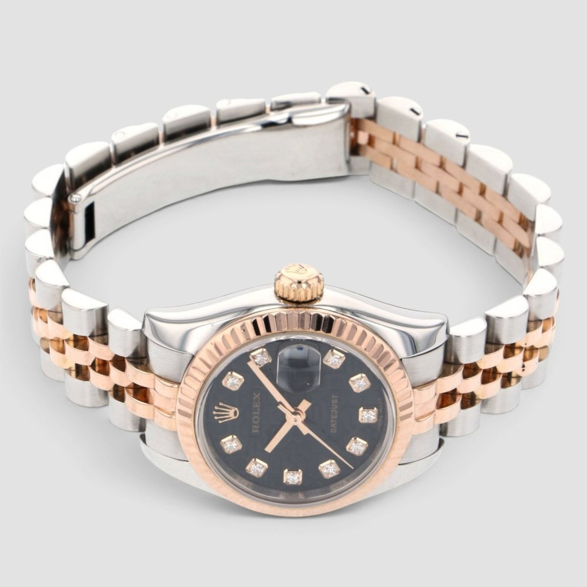 Lady-Datejust 26 Black Computer Diamond Dial Jubilee