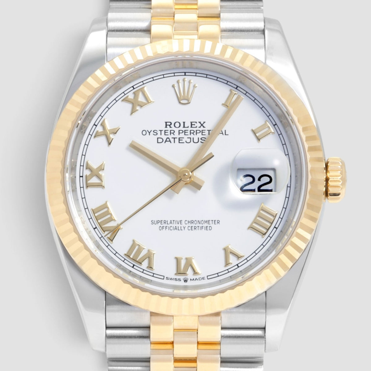 Datejust 36 White Roman Dial Jubilee