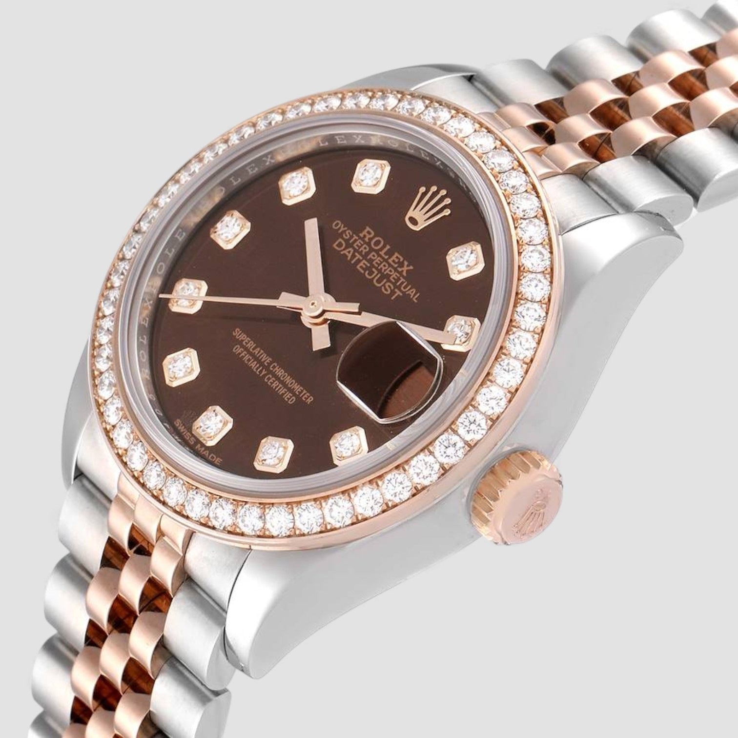 Rolex Lady-Datejust 28mm Stainless Steel and Everose Gold Ladies Watch
