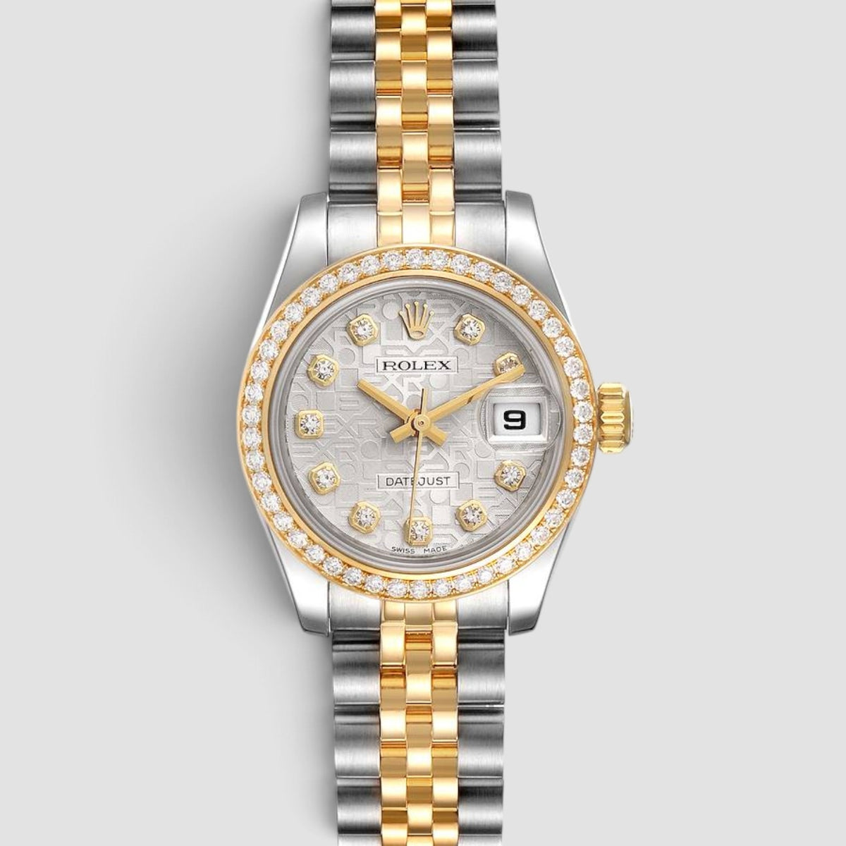 Lady-Datejust 26 Silver Computer Diamond Dial Jubilee