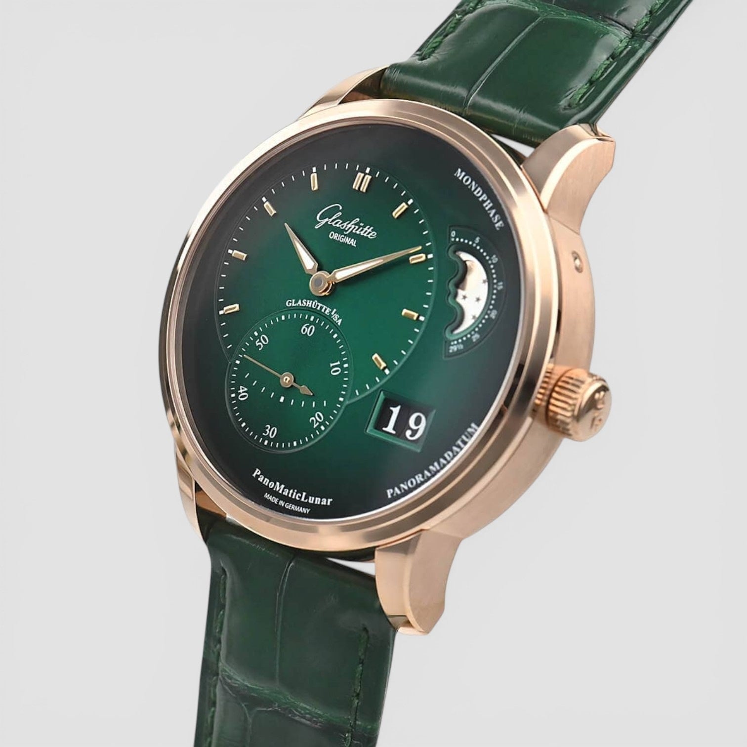 PanoMaticLunar 18k Rose Gold GREEN Dial