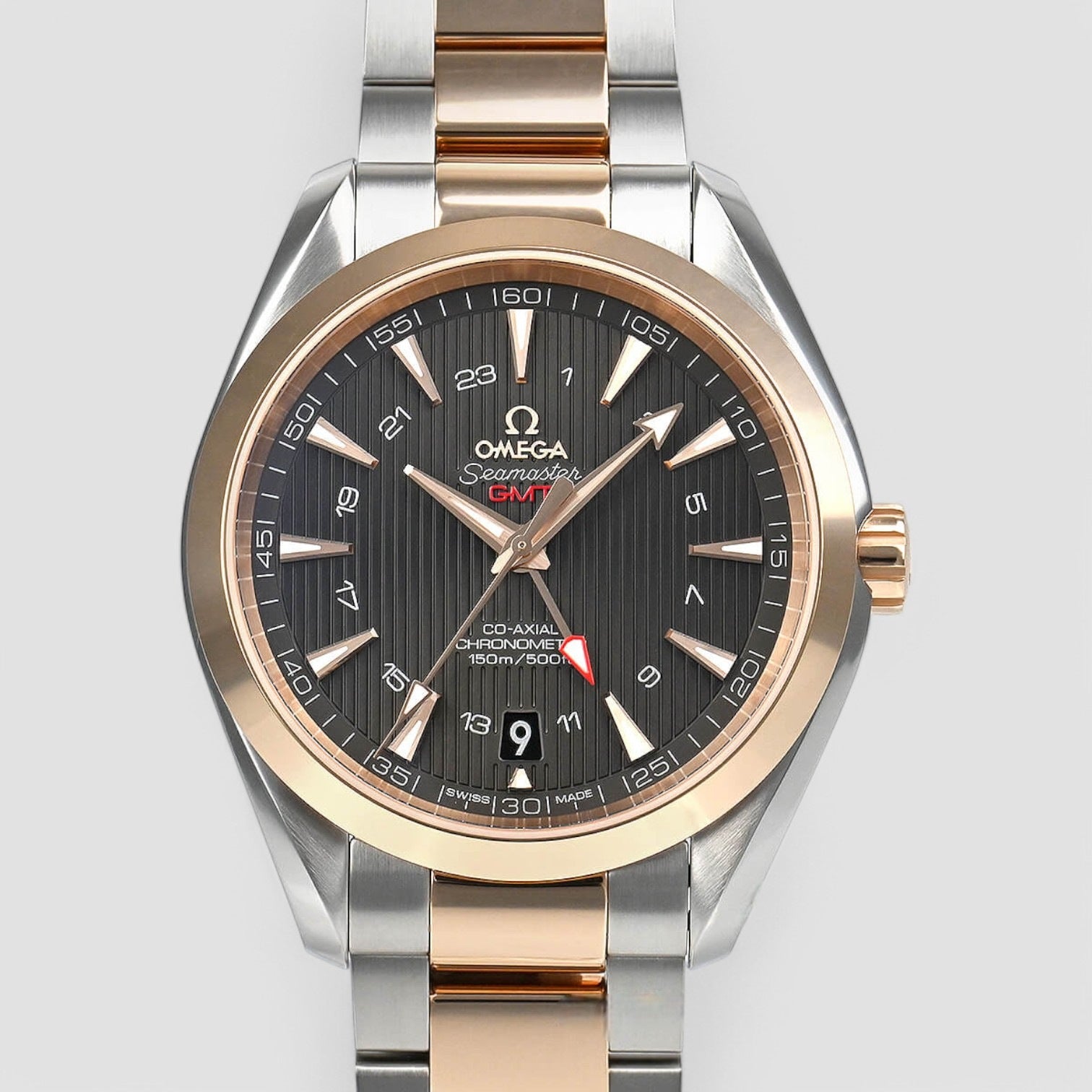 Seamaster Aqua Terra GMT Automatic Grey Dial Two-tone Unisex Watch