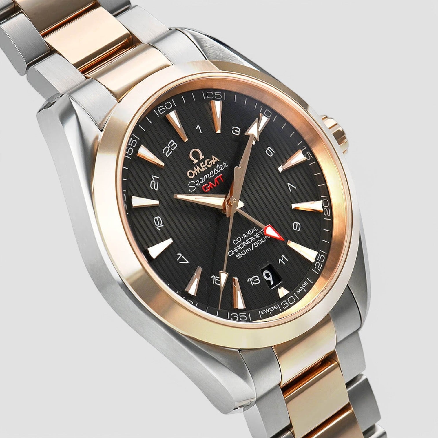 Seamaster Aqua Terra GMT Automatic Grey Dial Two-tone Unisex Watch