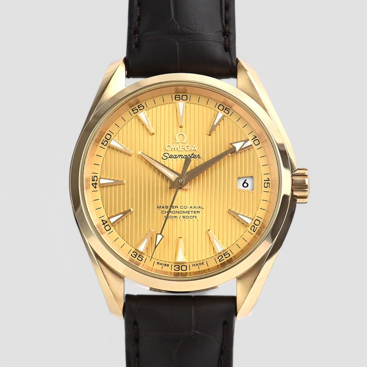 Seamaster Aqua Terra Champagne Dial 18k Gold Men's Watch