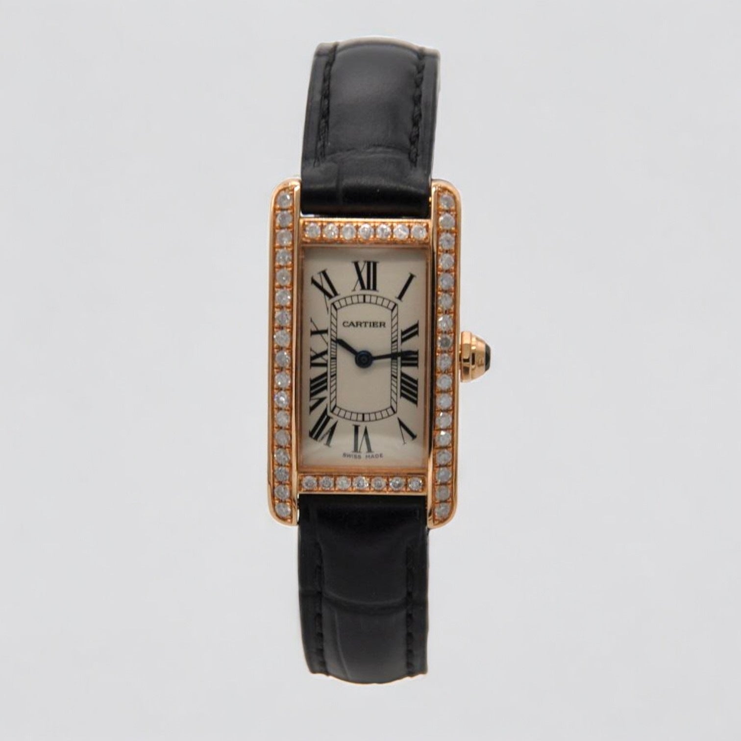 Tank Américaine Small 18K Rose Gold Custom Diamonds