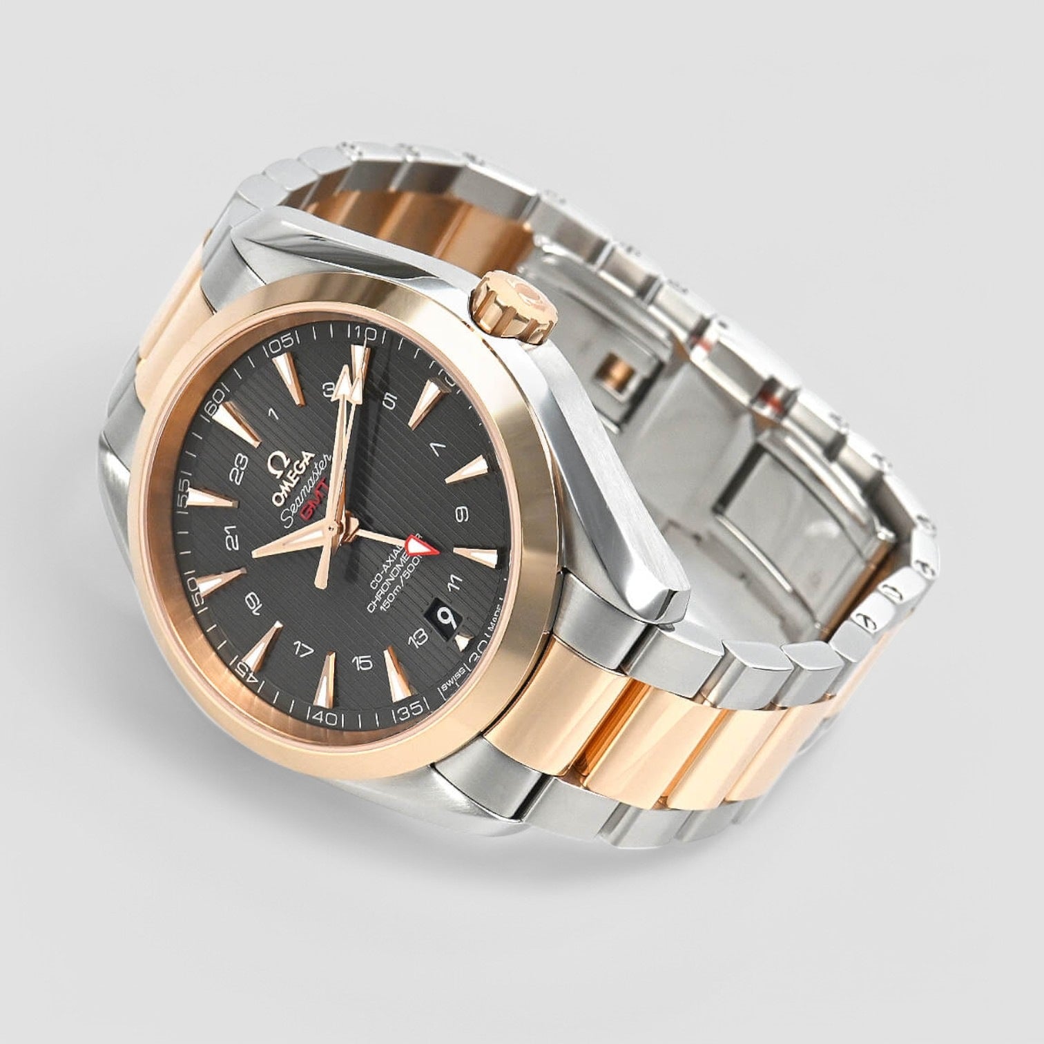 Seamaster Aqua Terra GMT Automatic Grey Dial Two-tone Unisex Watch