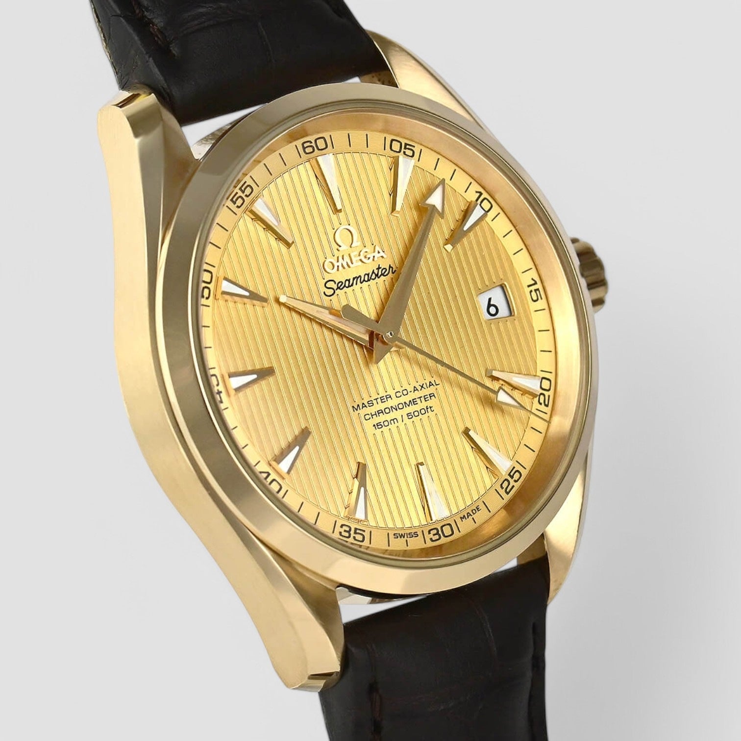 Seamaster Aqua Terra Champagne Dial 18k Gold Men's Watch