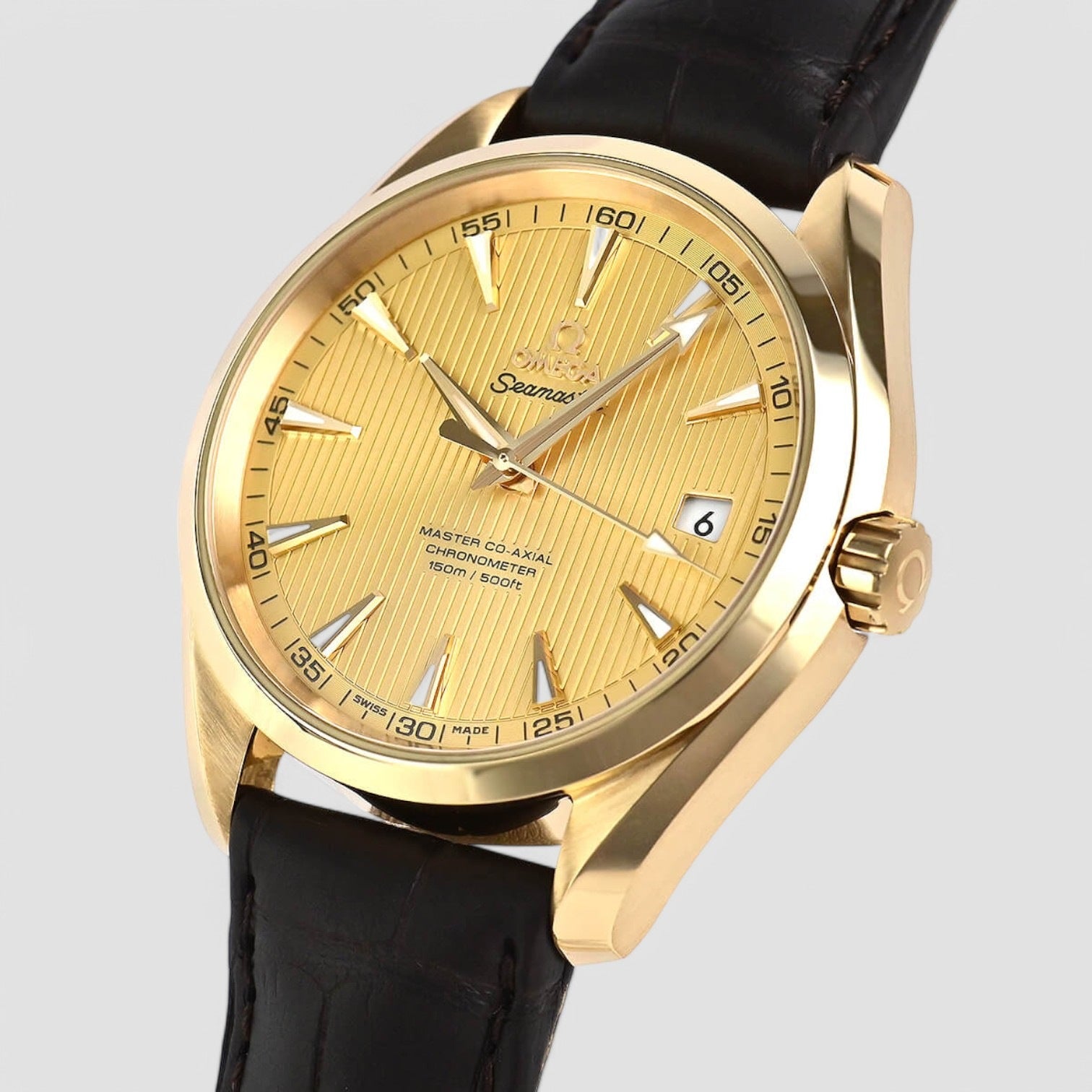 Seamaster Aqua Terra Champagne Dial 18k Gold Men's Watch