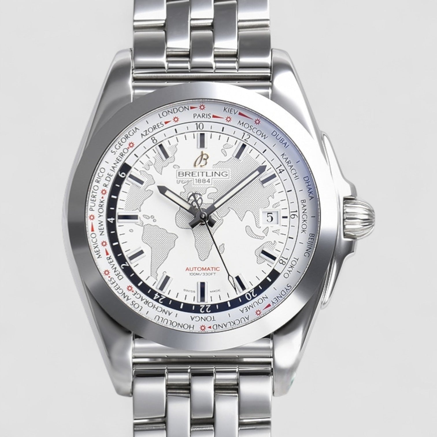 Galactic Unitime SleekT World Map White Dial