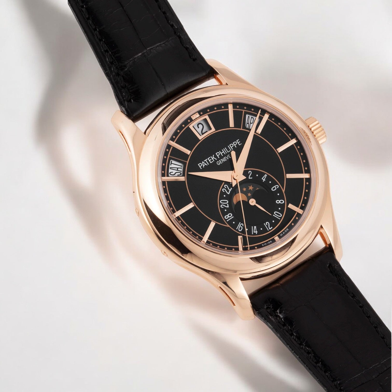 Annual Calendar 5205R Black Dial 18k Rose Gold