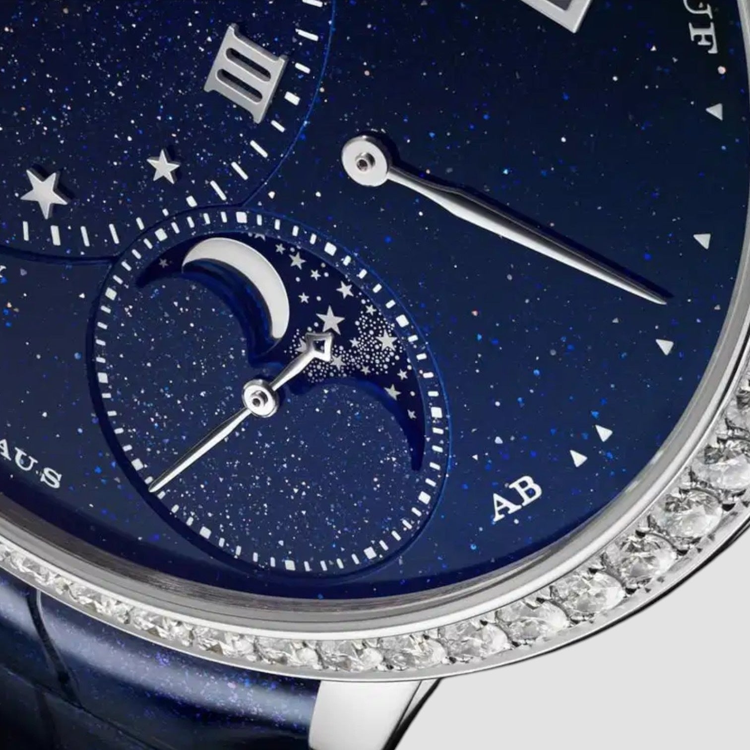 Little Lange 1 Moon Phase White Gold Diamond Bezel