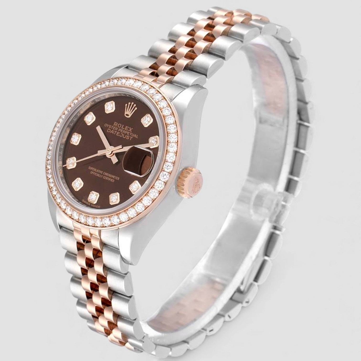 Rolex Lady-Datejust 28mm Stainless Steel and Everose Gold Ladies Watch