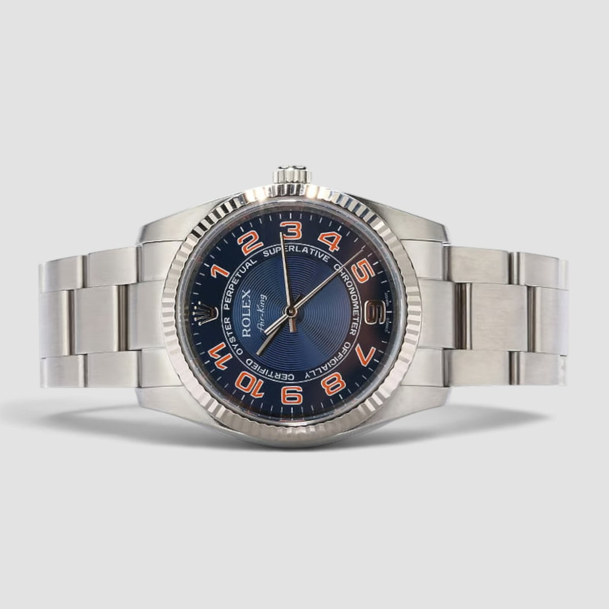 Air-King 34 Blue Concentric Dial with Orange Arabic Numerals