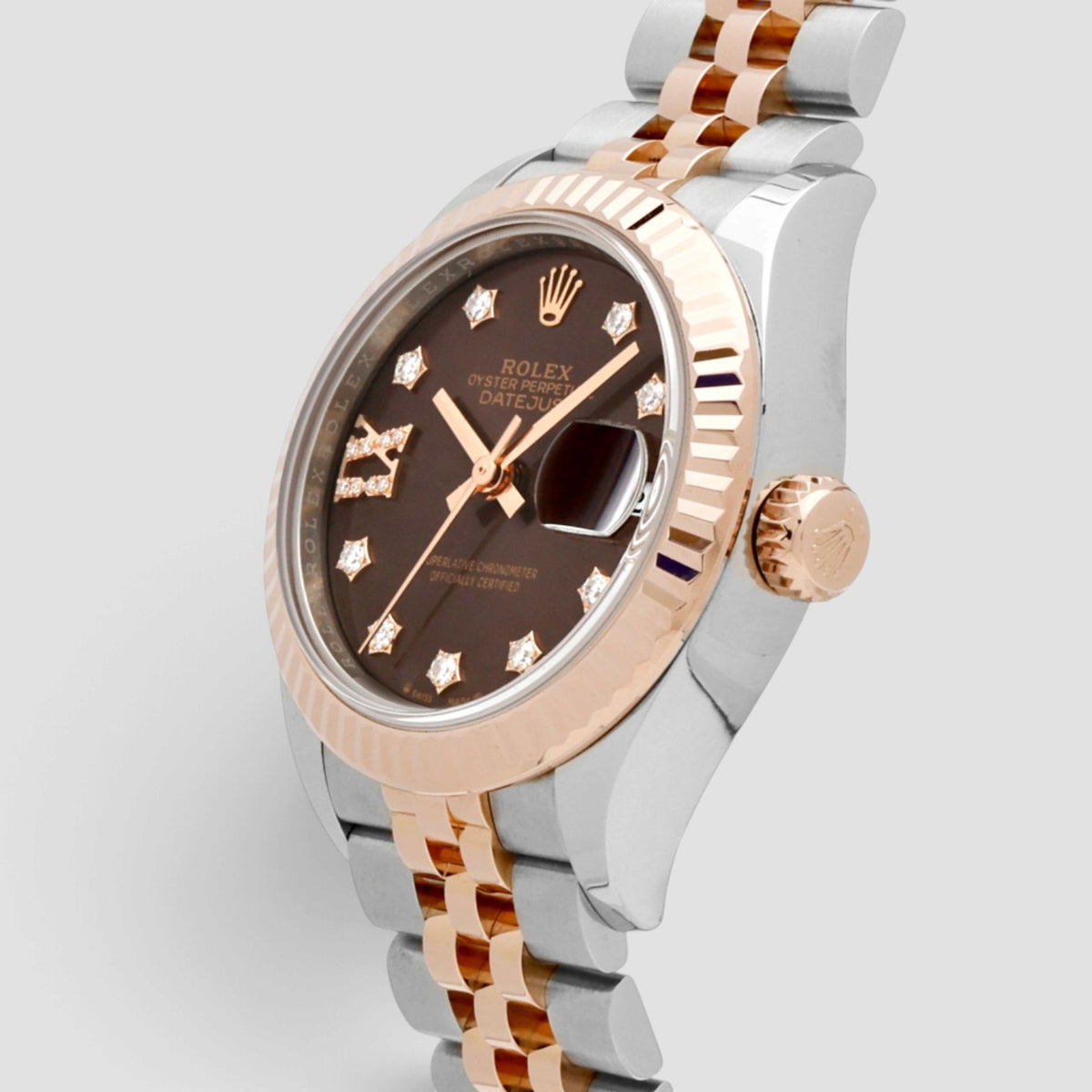 Lady-Datejust 28 Chocolate Star Diamond Dial