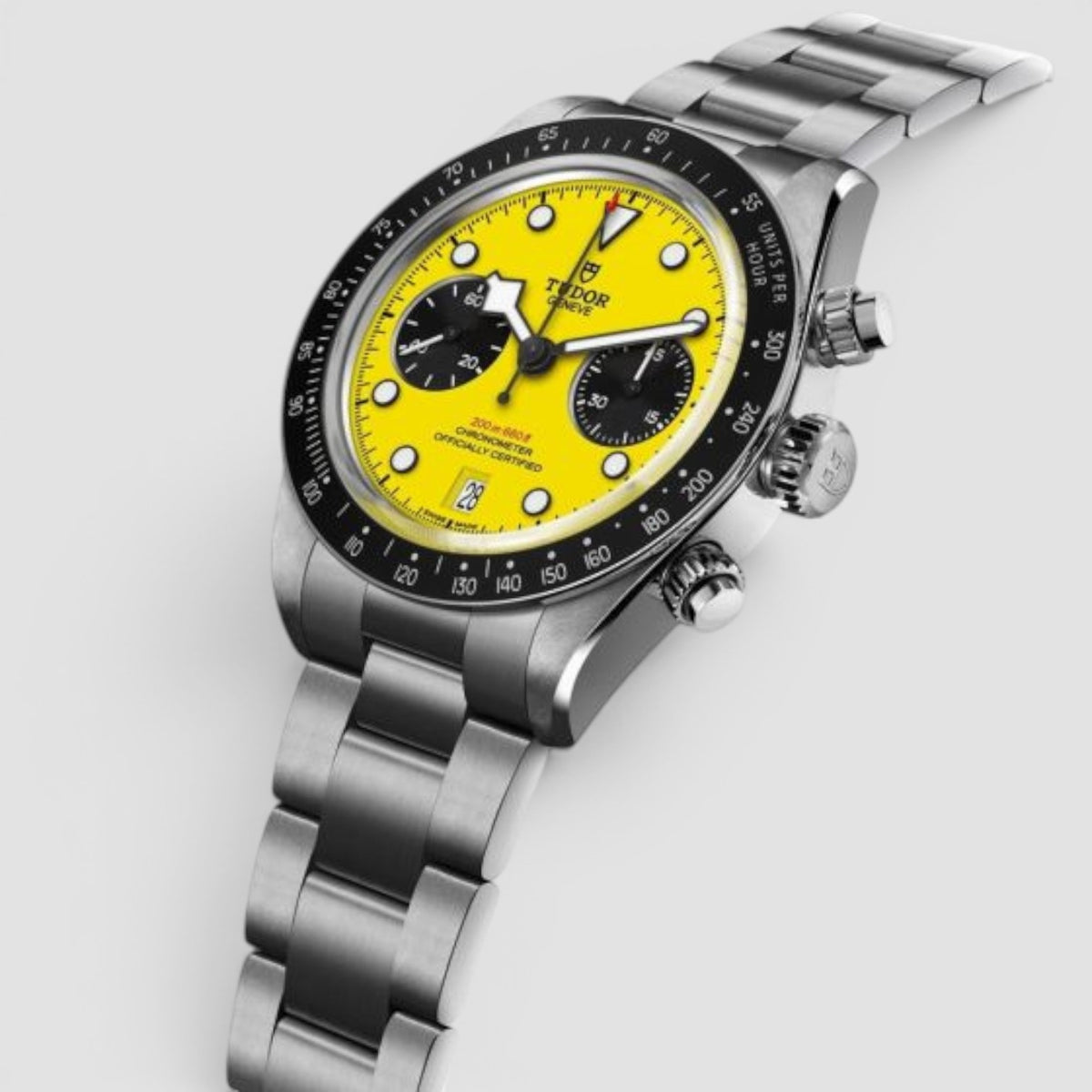 Black Bay Chrono Bumblebee Yellow Dial Stainless Steel Watch