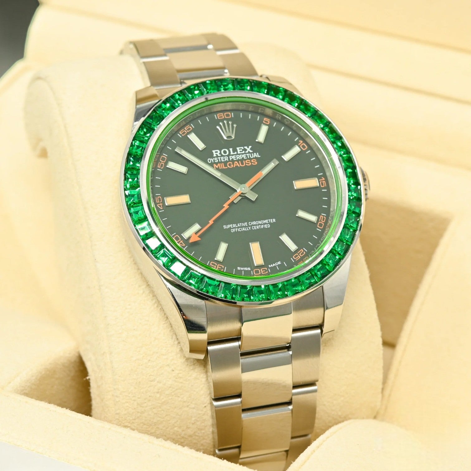 Milgauss 40mm - Oyster – Custom Green Bezel