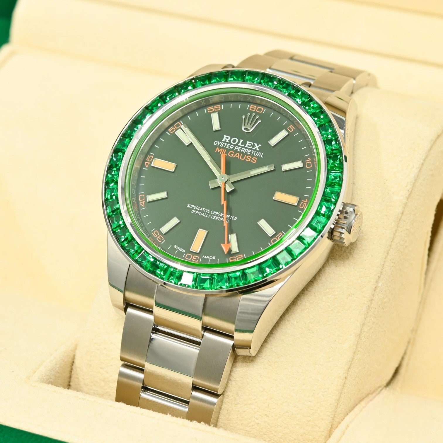 Milgauss 40mm - Oyster – Custom Green Bezel