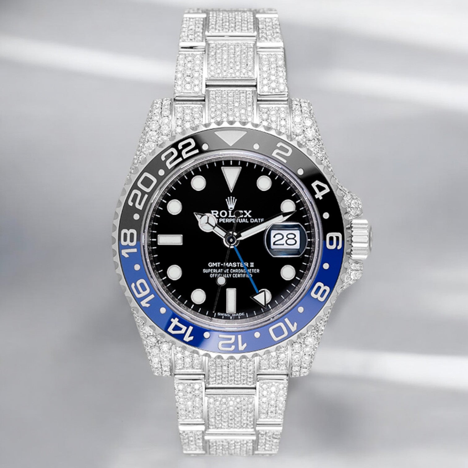 GMT-Master II "Batman" Full Diamond Set 116710BLNR - Iced Out