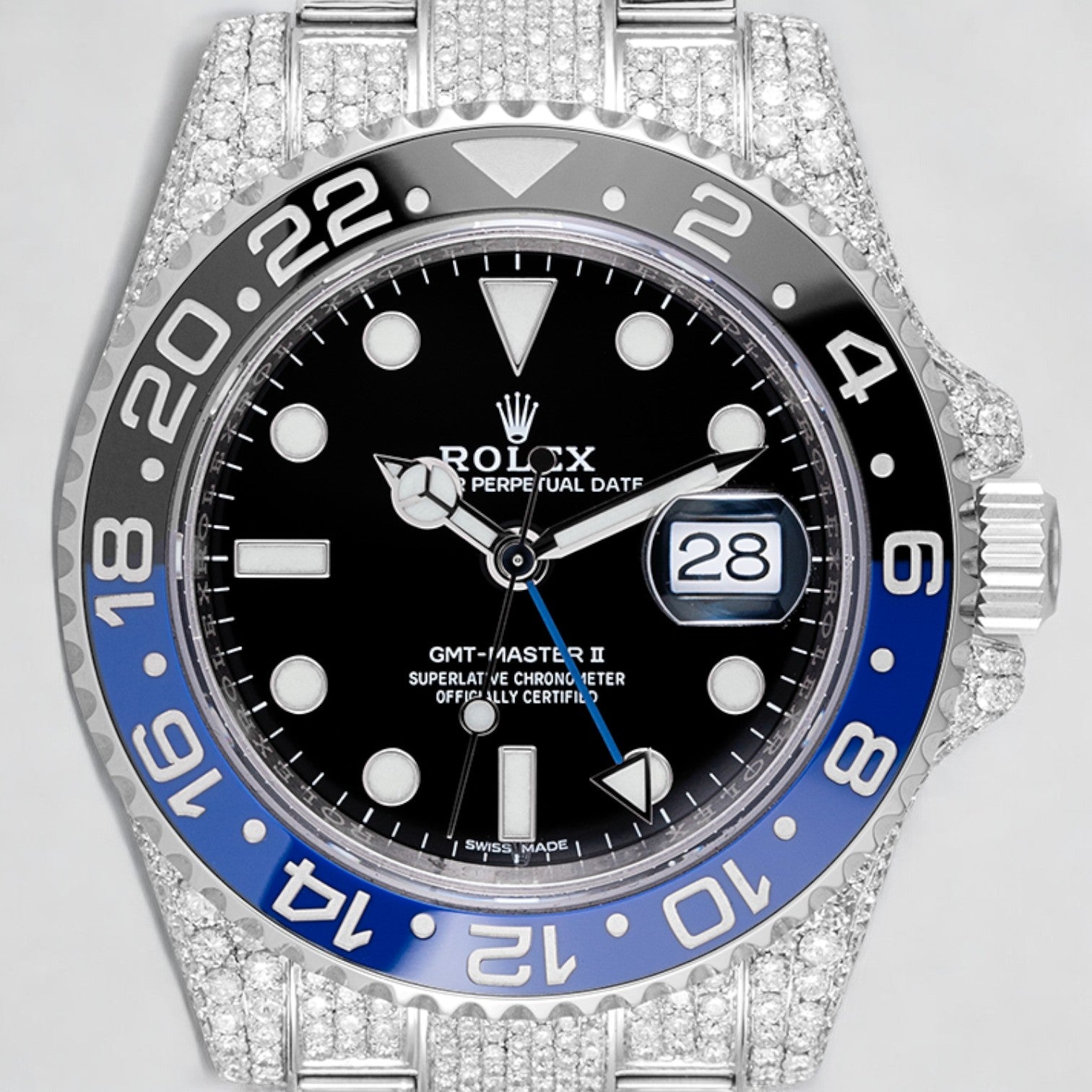 GMT-Master II "Batman" Full Diamond Set 116710BLNR - Iced Out