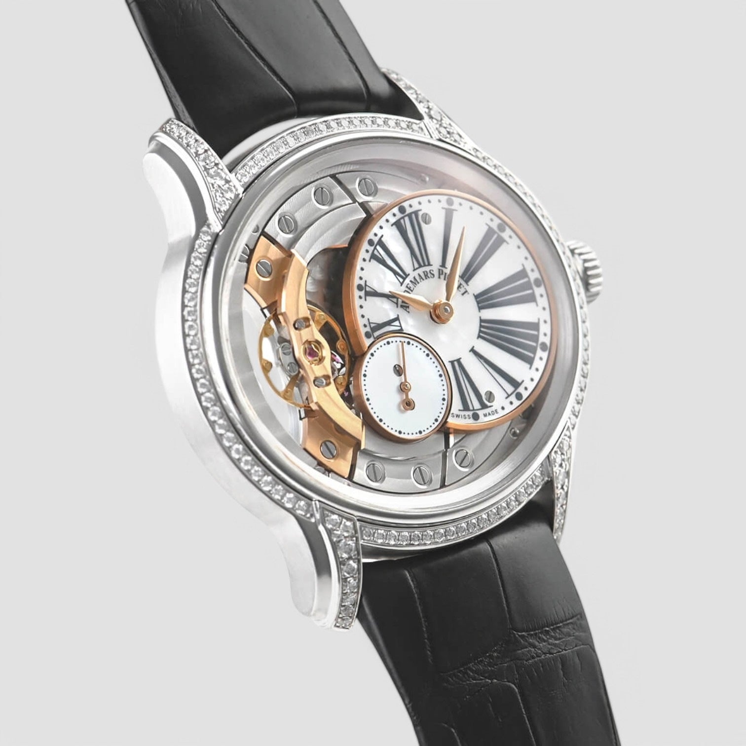 Millenary Ladies White Mother Of Pearl Dial Hand Wind Ladies Watch