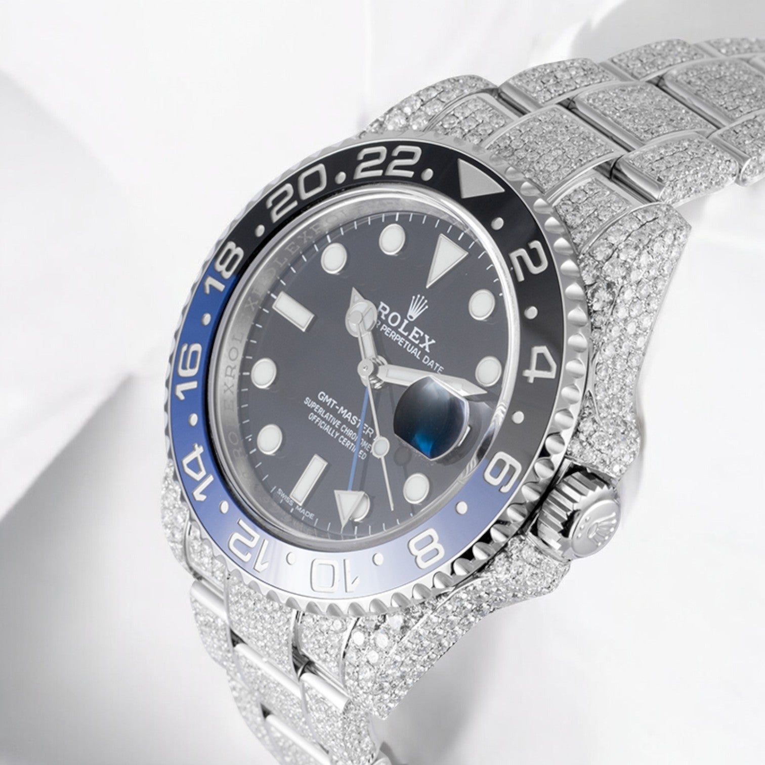 GMT-Master II "Batman" Full Diamond Set 116710BLNR - Iced Out