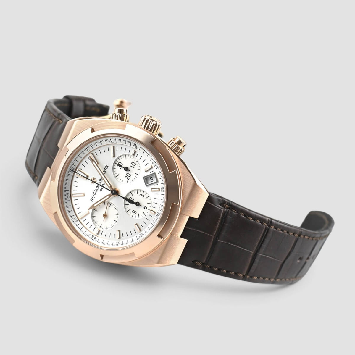 Overseas Chronograph 18K Rose Gold Silver Dial