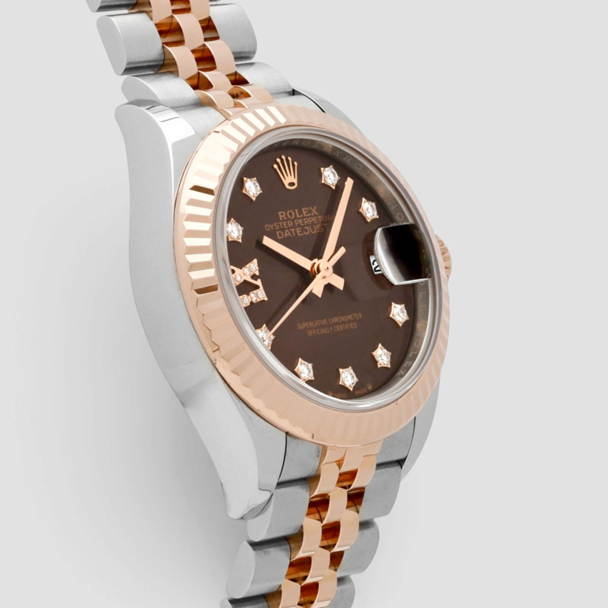 Lady-Datejust 28 Chocolate Star Diamond Dial