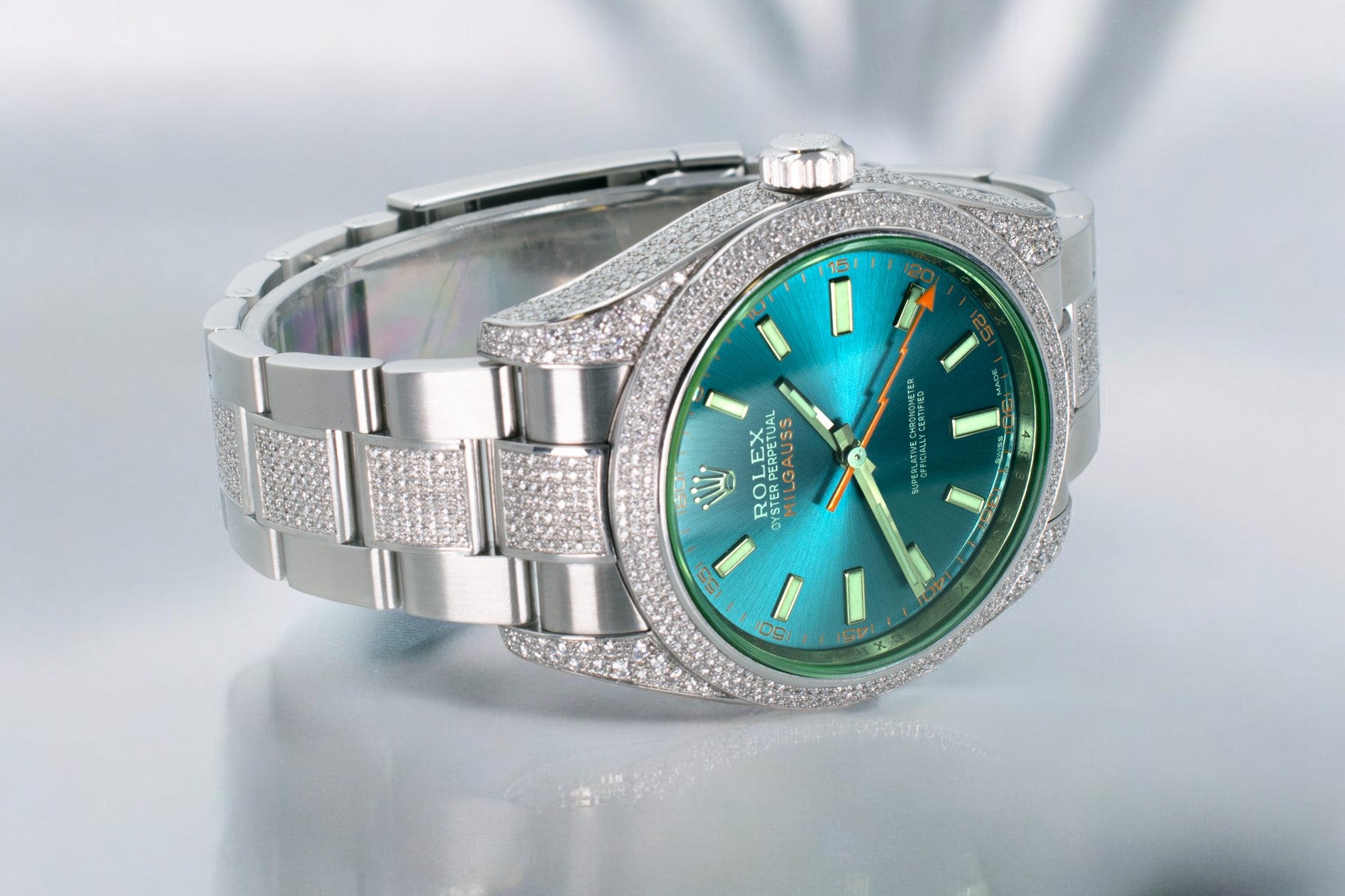 Milgauss Diamonds GV Z-Blue Iced Out