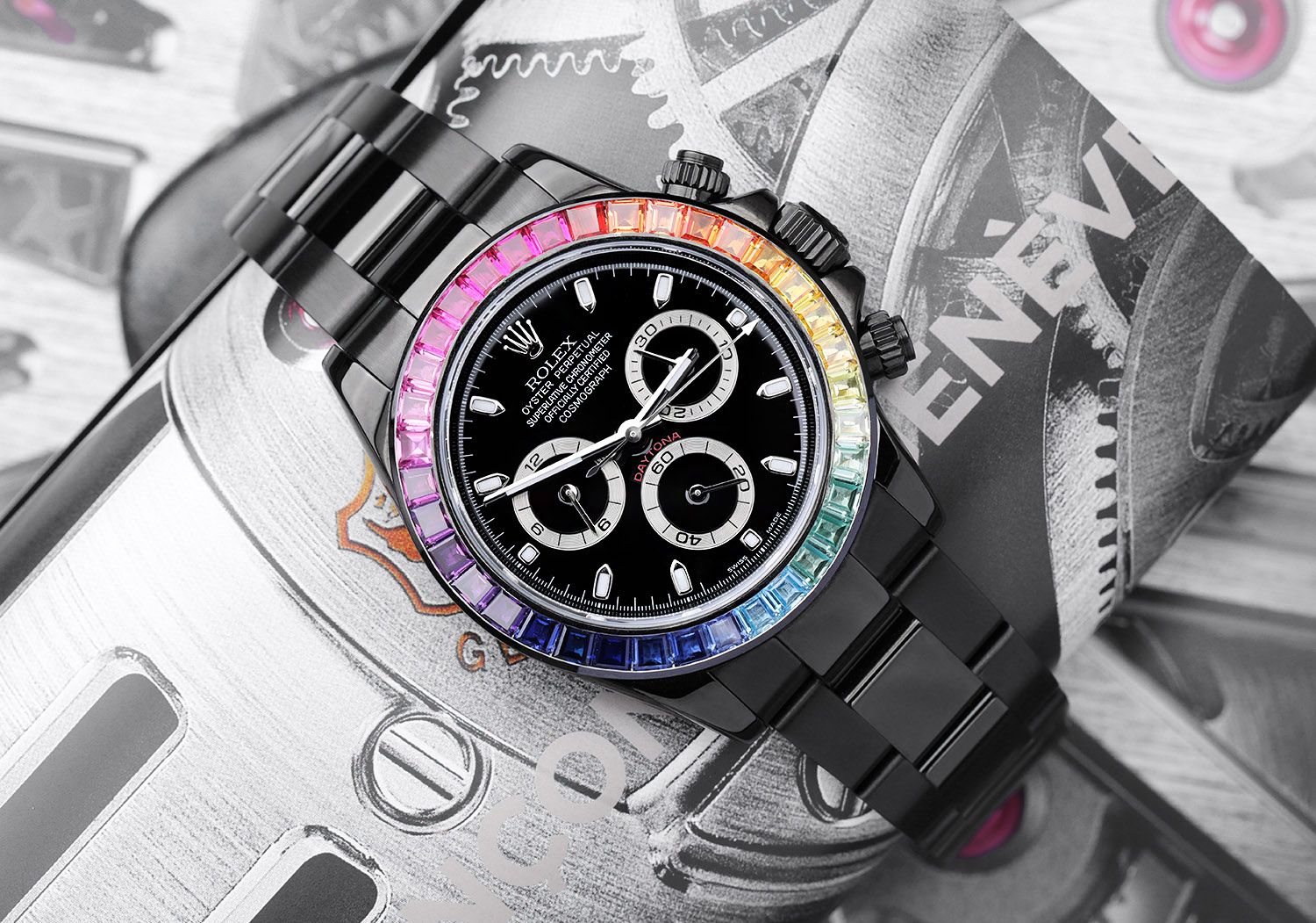 Cosmograph Daytona 116520 Rainbow Blackout