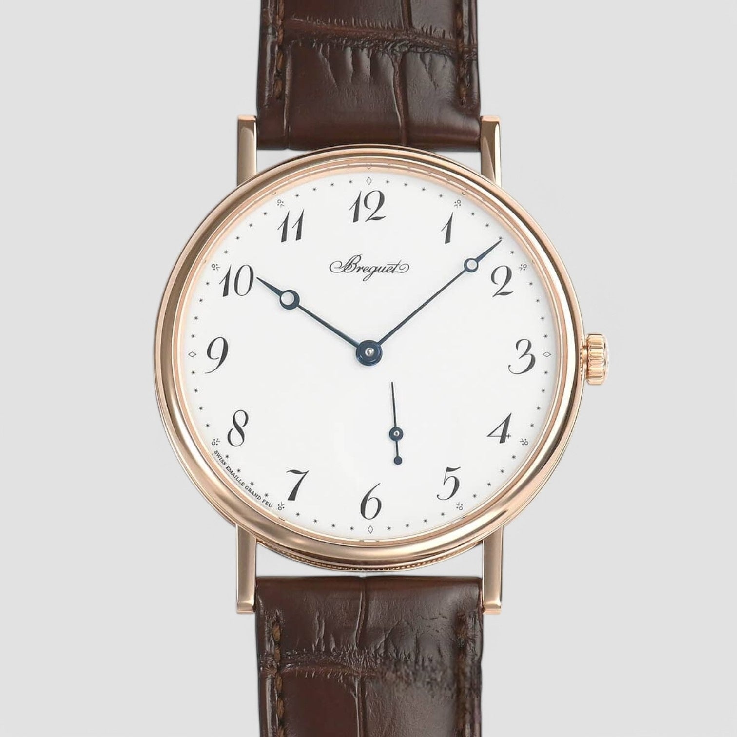 Classique Automatic 18K Rose Gold White Enamel Dial