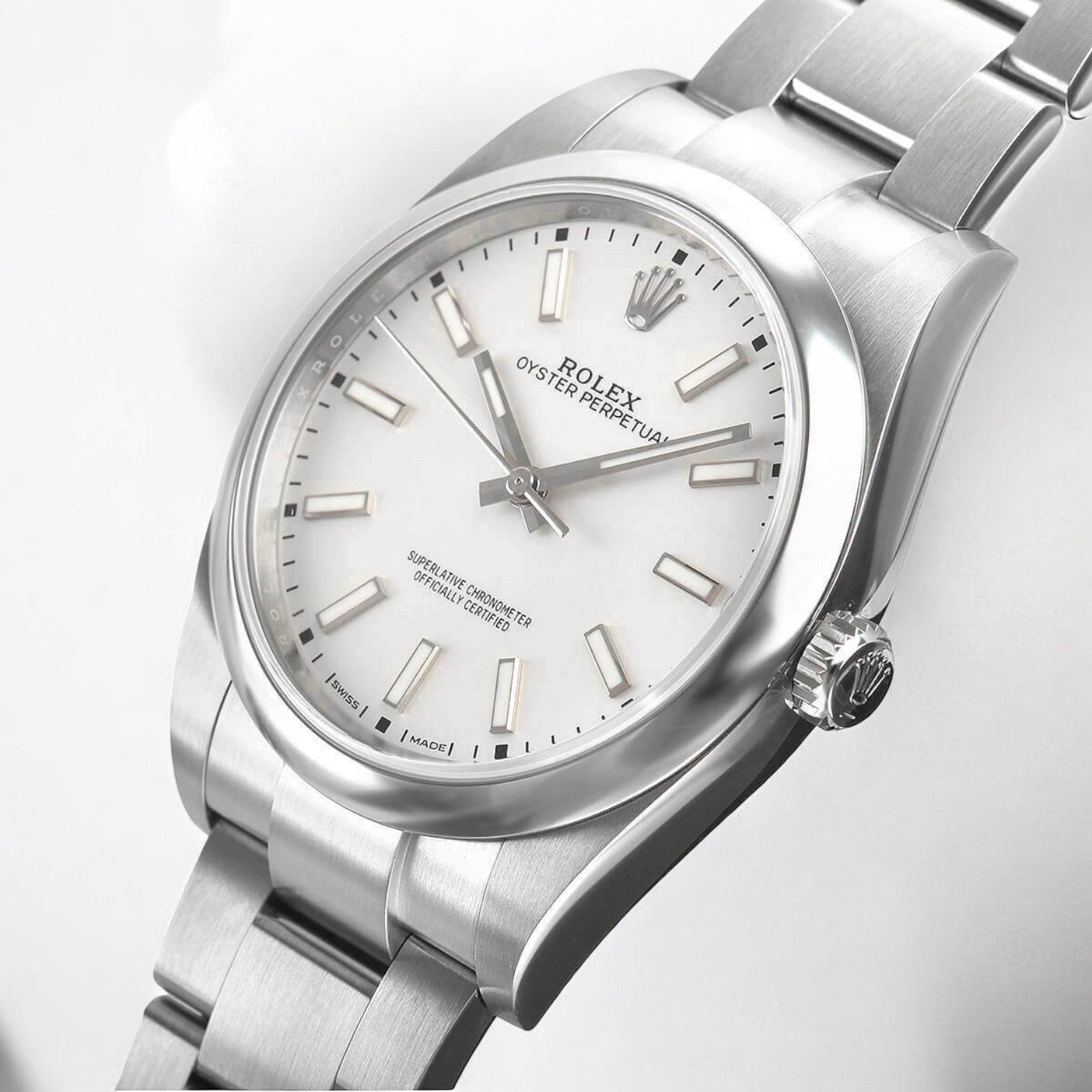 Oyster Perpetual 39 SS White Stick Dial