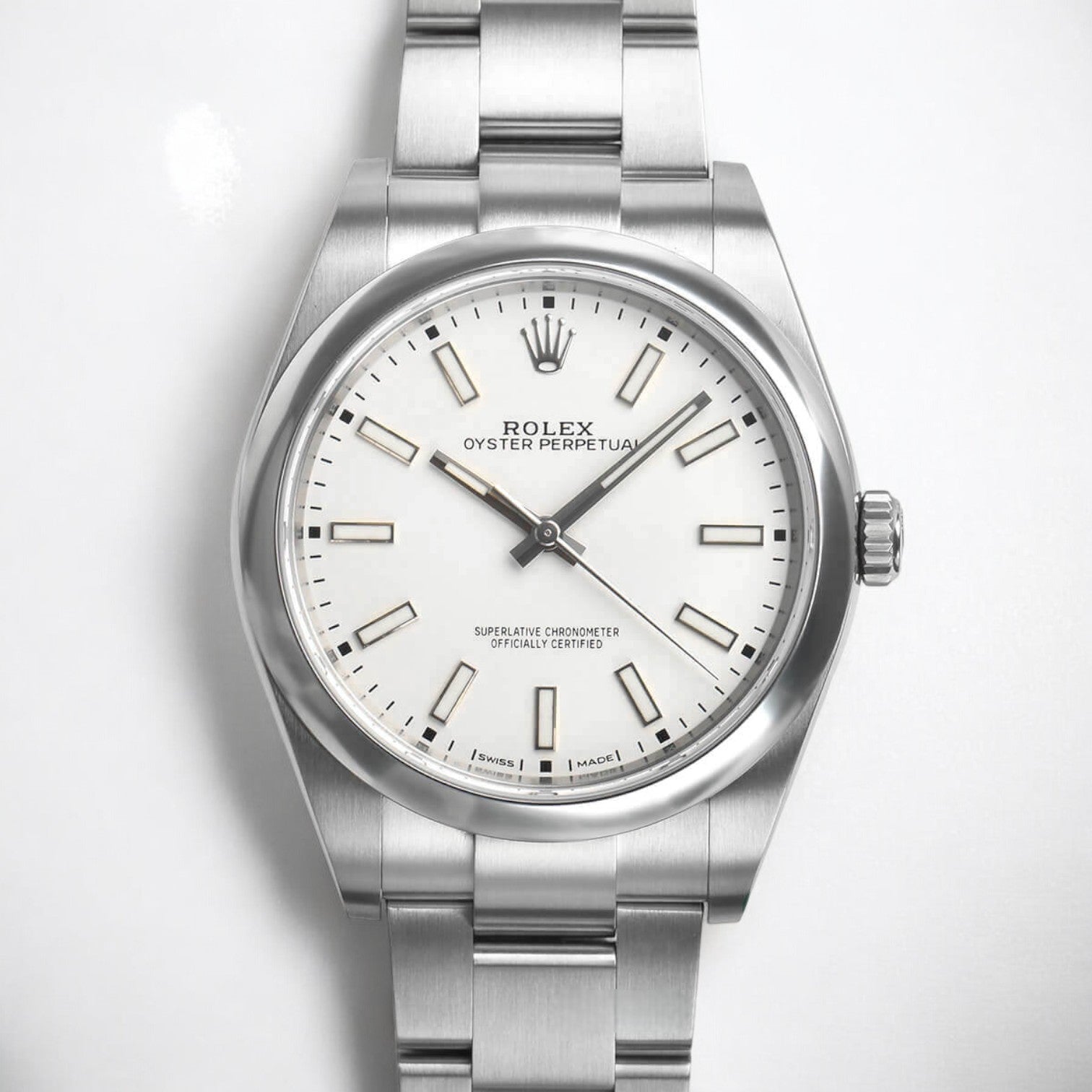 Oyster Perpetual 39 SS White Stick Dial