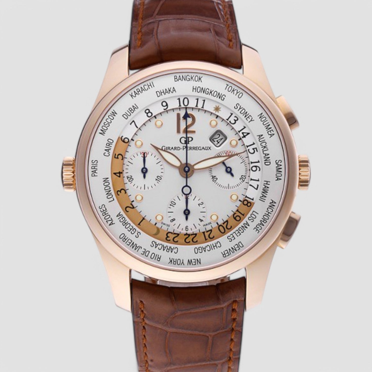 WW.TC World Time Chronograph 18k Rose Gold