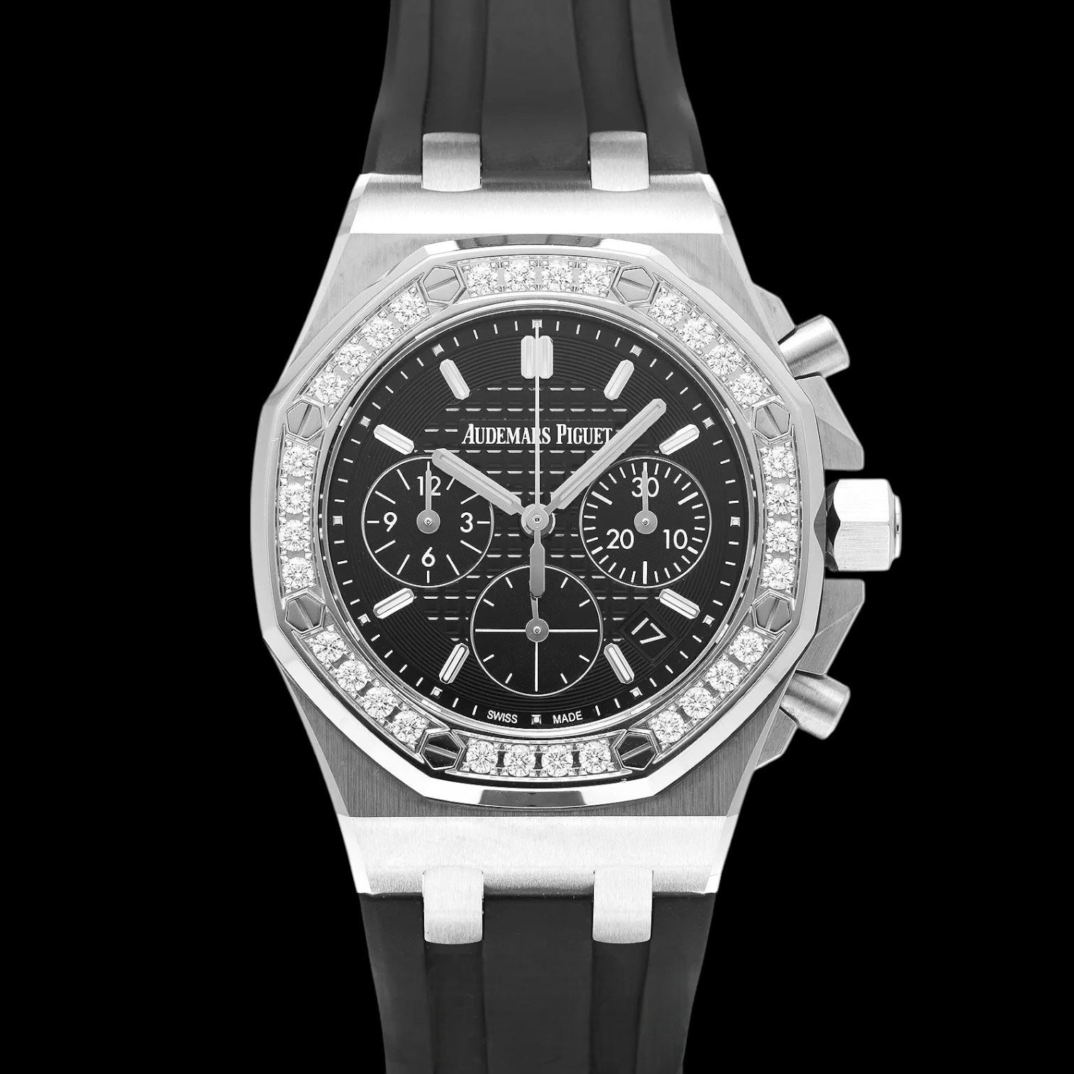 Royal Oak Offshore unisex Chronograph 37mm Steel Diamond Bezel Silver Dial