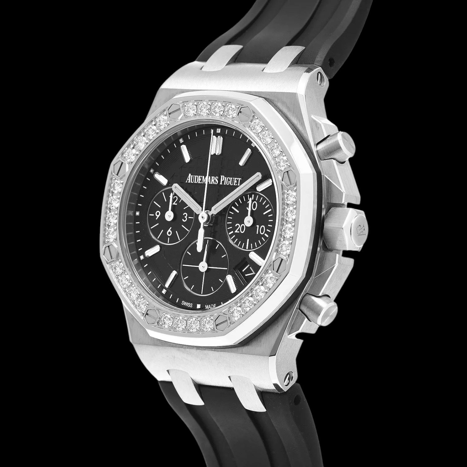Royal Oak Offshore unisex Chronograph 37mm Steel Diamond Bezel Silver Dial