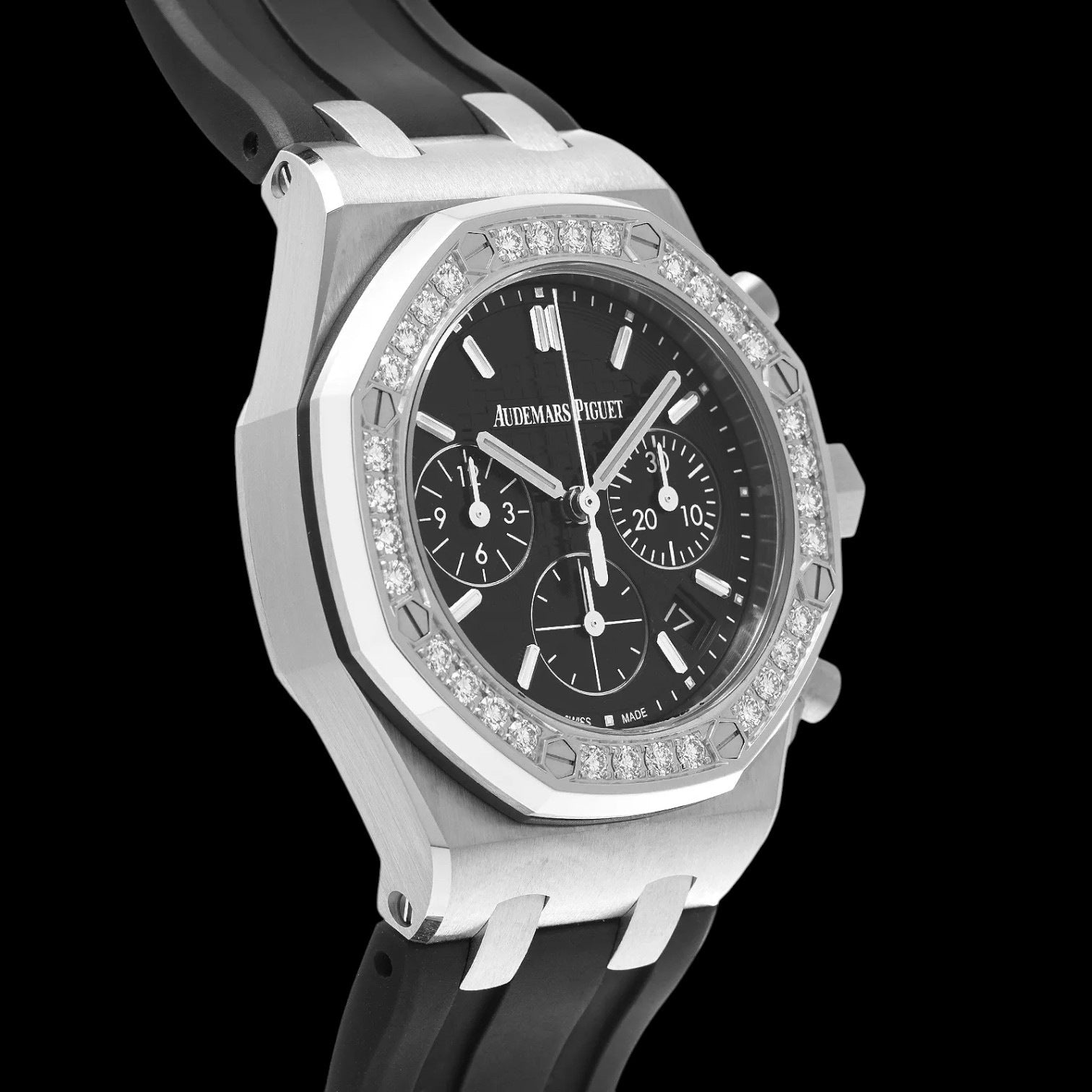 Royal Oak Offshore unisex Chronograph 37mm Steel Diamond Bezel Silver Dial
