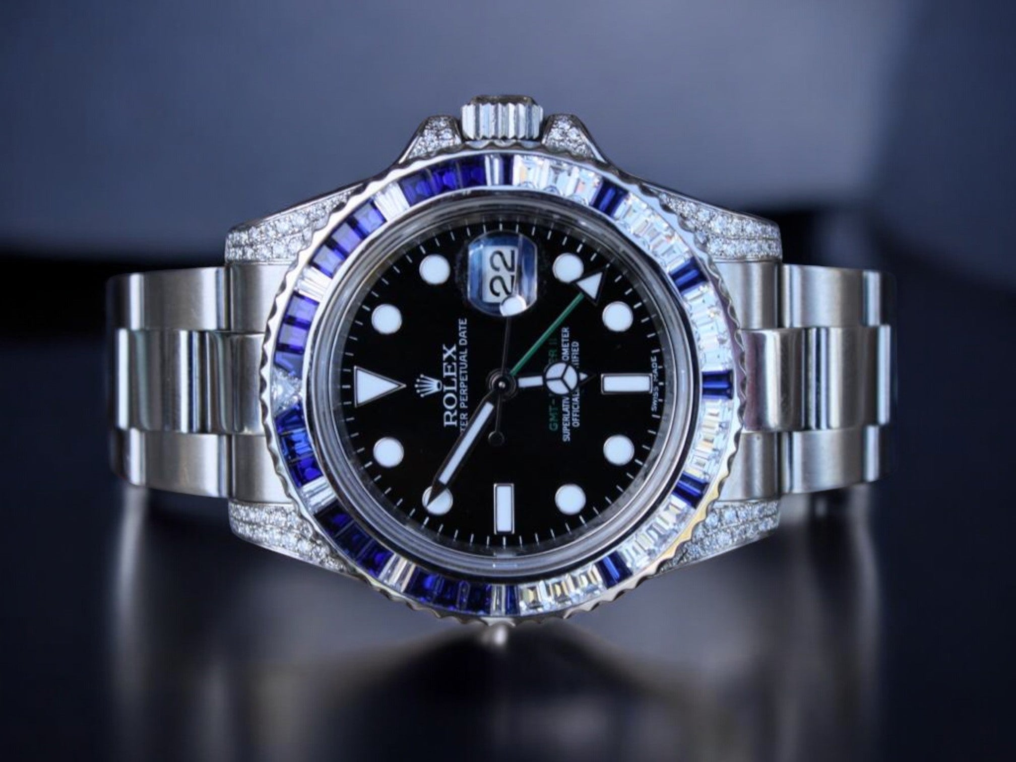 GMT-Master II – 40 mm – Oyster – Custom Diamond Bezel - Iced Out