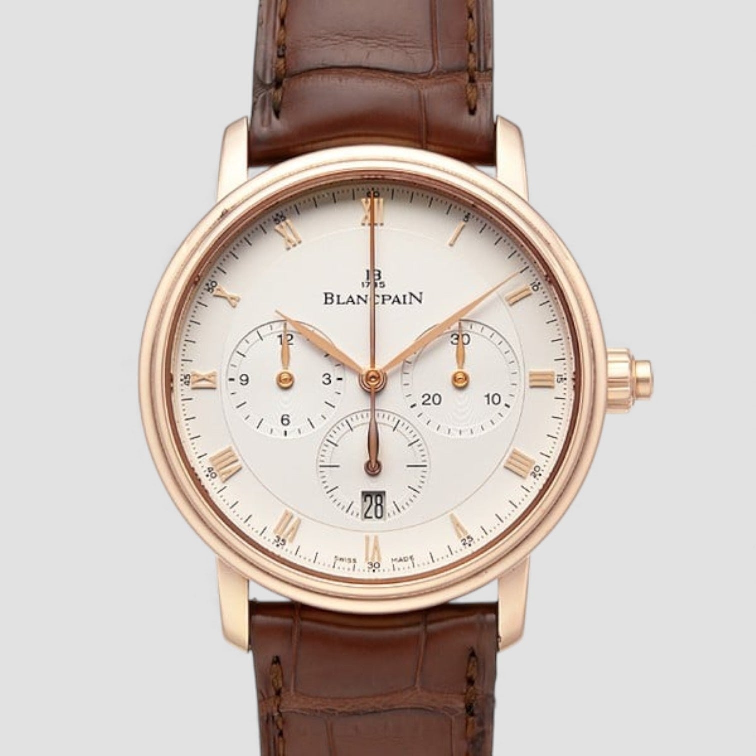 Villeret Single Button Chronograph 18K Rose Gold
