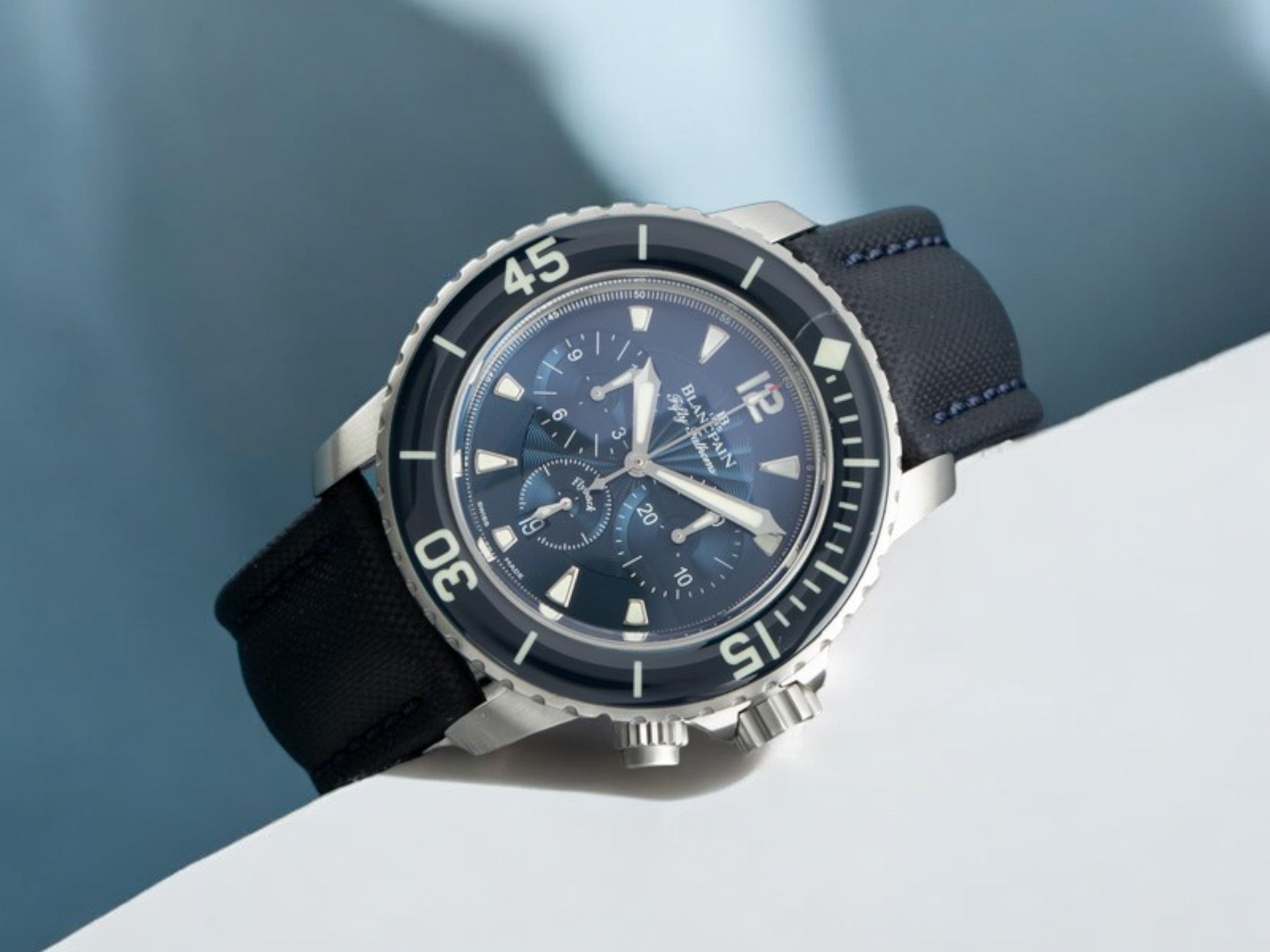 Fifty Fathoms Flyback Chronograph SS / Kevlar Blue Dial