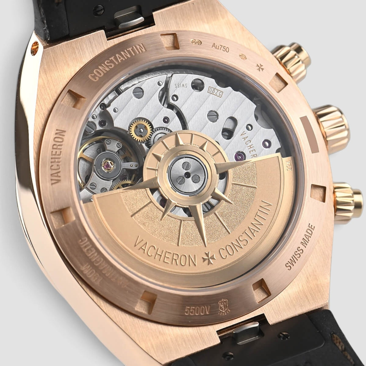 Overseas Chronograph 18K Rose Gold Silver Dial