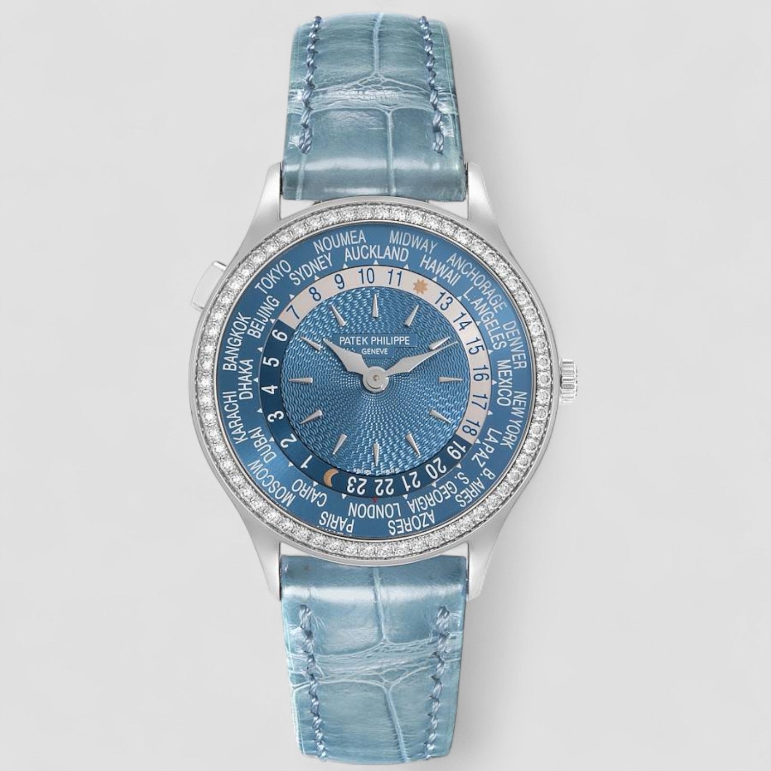 World Time Complications Diamond Mens Watch