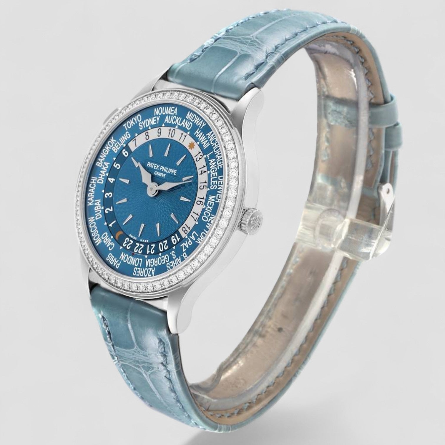 World Time Complications Diamond Mens Watch