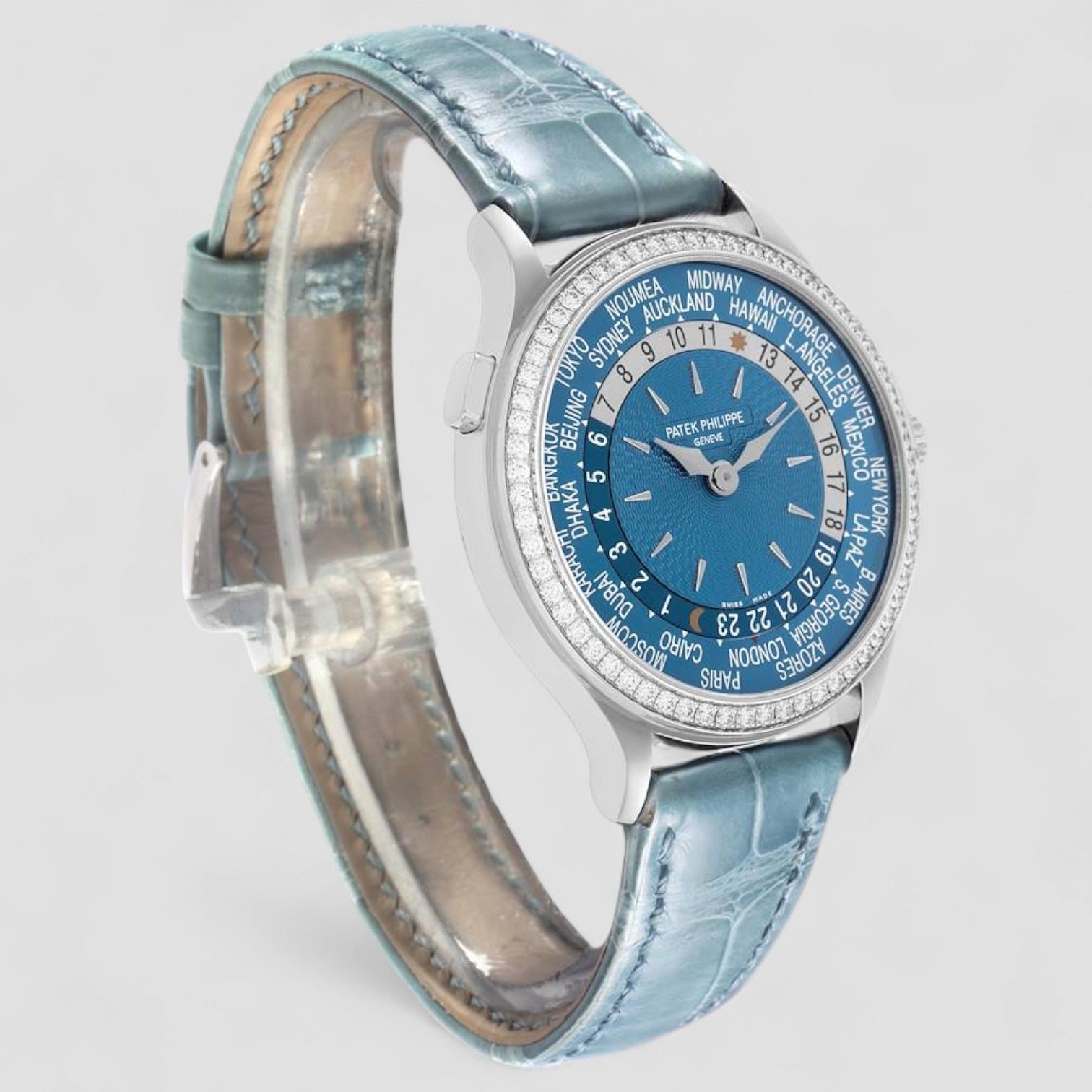 World Time Complications Diamond Mens Watch