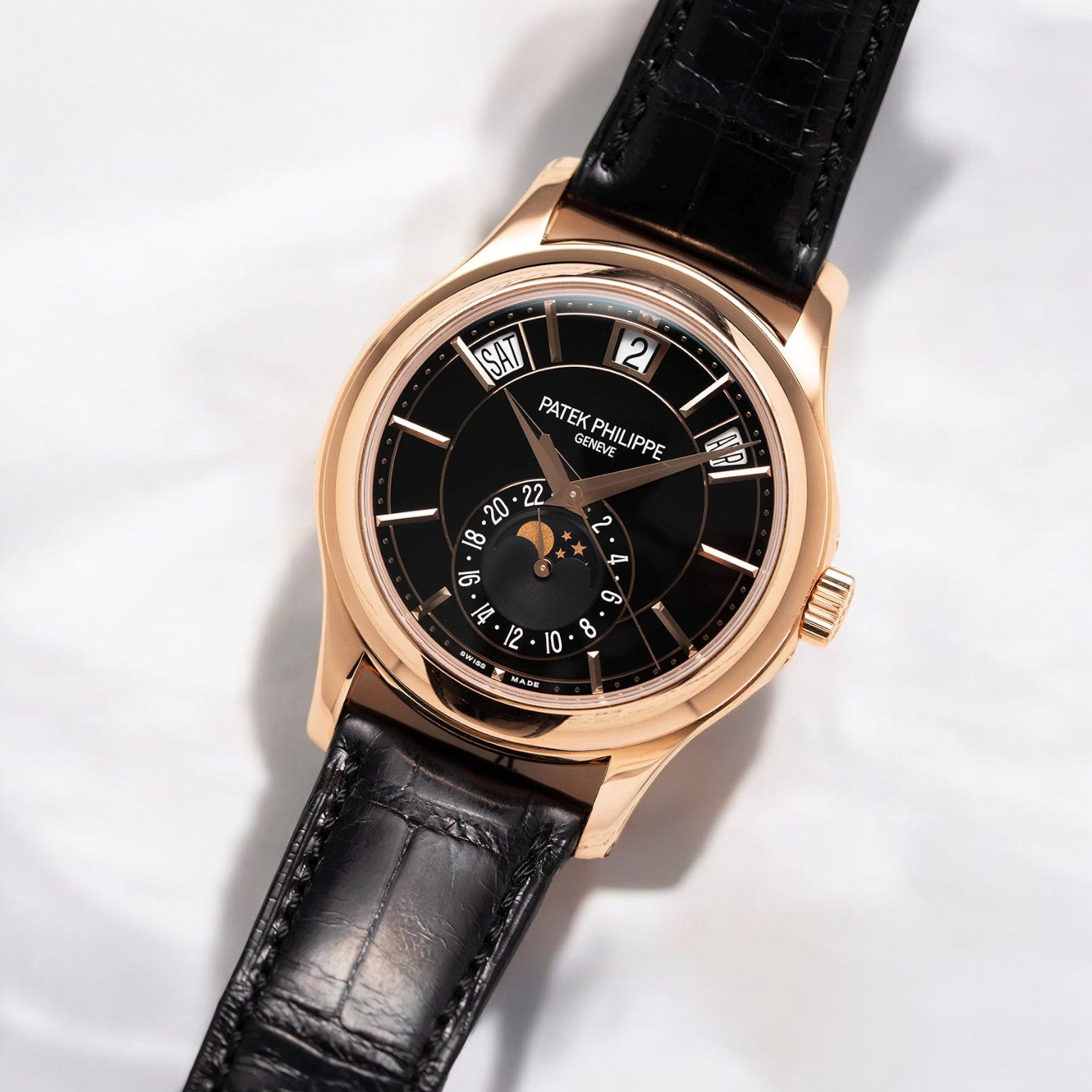 Annual Calendar 5205R Black Dial 18k Rose Gold