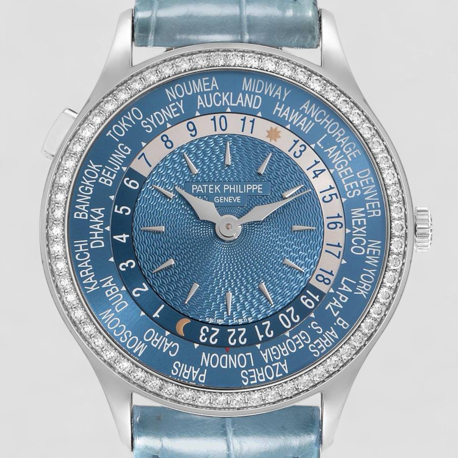 World Time Complications Diamond Mens Watch